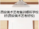 西安美术艺考集训哪所学校好(西安美术艺考好校)