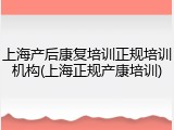 上海产后康复培训正规培训机构(上海正规产康培训)