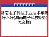 湖南电子科技职业技术学院好不好(湖南电子科技职院怎么样)