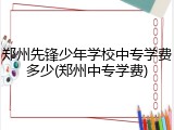 郑州先锋少年学校中专学费多少(郑州中专学费)