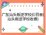 广东汕头叛逆学校价目表(汕头叛逆学校收费)