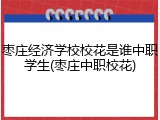 枣庄经济学校校花是谁中职学生(枣庄中职校花)