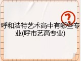 呼和浩特艺术高中有哪些专业(呼市艺高专业)