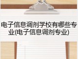 电子信息调剂学校有哪些专业(电子信息调剂专业)