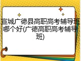 宣城广德县高职高考辅导班哪个好(广德高职高考辅导班)