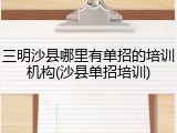 三明沙县哪里有单招的培训机构(沙县单招培训)