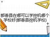 鄯善县在哪可以学挖机哪个学校好(鄯善县挖机学校)
