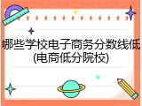 哪些学校电子商务分数线低(电商低分院校)