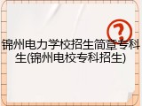 锦州电力学校招生简章专科生(锦州电校专科招生)