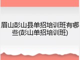 眉山彭山县单招培训班有哪些(彭山单招培训班)
