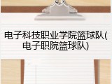 电子科技职业学院篮球队(电子职院篮球队)