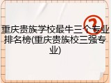 重庆贵族学校最牛三个专业排名榜(重庆贵族校三强专业)