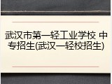武汉市第一轻工业学校 中专招生(武汉一轻校招生)