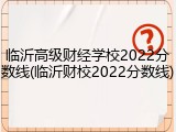 临沂高级财经学校2022分数线(临沂财校2022分数线)