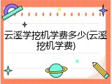 云溪学挖机学费多少(云溪挖机学费)