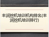 丰润挖机培训机构排名(丰润挖机培训排行)