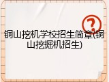 铜山挖机学校招生简章(铜山挖掘机招生)