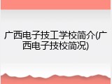 广西电子技工学校简介(广西电子技校简况)