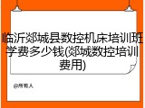 临沂郯城县数控机床培训班学费多少钱(郯城数控培训费用)