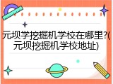 元坝学挖掘机学校在哪里?(元坝挖掘机学校地址)