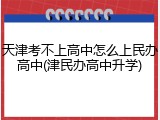 天津考不上高中怎么上民办高中(津民办高中升学)