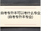 自考专升本可以考什么专业(自考专升本专业)
