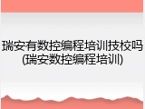 瑞安有数控编程培训技校吗(瑞安数控编程培训)