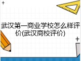 武汉第一商业学校怎么样评价(武汉商校评价)