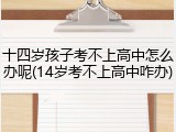 十四岁孩子考不上高中怎么办呢(14岁考不上高中咋办)