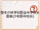 登丰少林学校职业中学校长是谁(少林职中校长)