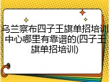 乌兰察布四子王旗单招培训中心哪里有靠谱的(四子王旗单招培训)