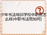 少年书法培训学校中职班怎么样(中职书法班如何)
