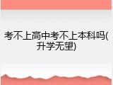 考不上高中考不上本科吗(升学无望)