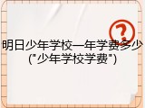 明日少年学校一年学费多少("少年学校学费")