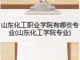 山东化工职业学院有哪些专业(山东化工学院专业)