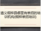 遵义桐梓县哪里有单招的培训机构(桐梓单招培训)