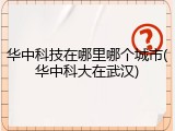 华中科技在哪里哪个城市(华中科大在武汉)