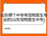山东哪个中专有宠物医生专业的(山东宠物医生中专)
