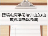 跨境电商学习培训山东(山东跨境电商培训)