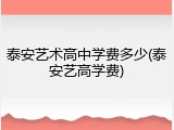泰安艺术高中学费多少(泰安艺高学费)
