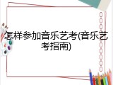 怎样参加音乐艺考(音乐艺考指南)