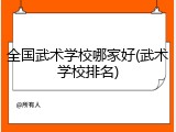 全国武术学校哪家好(武术学校排名)