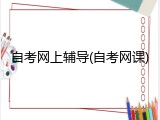 自考网上辅导(自考网课)