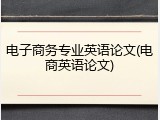 电子商务专业英语论文(电商英语论文)