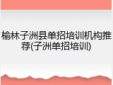 榆林子洲县单招培训机构推荐(子洲单招培训)