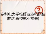 专科电力学校好就业吗职校(电力职校就业前景)