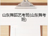 山东舞蹈艺考班(山东舞考班)