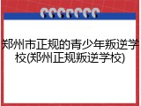 郑州市正规的青少年叛逆学校(郑州正规叛逆学校)
