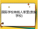 国际学校有钱人家里(贵族学校)
