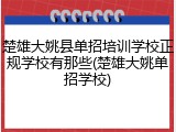 楚雄大姚县单招培训学校正规学校有那些(楚雄大姚单招学校)